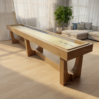 Table de shuffleboard en bois massif, table de jeu d'intérieur de luxe, placage de bois personnalisé, table de jeu de shuffleboard pour la maison, la villa, la salle de jeux