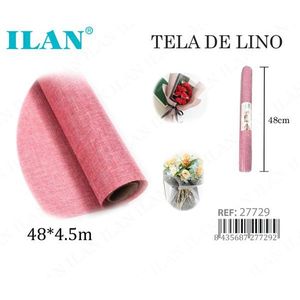 Tela di Lino Ilan 48x4,5m Rosa per Artigianato e Decorazione - Product Image 3