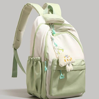 Sac à dos unisexe gris crème mignon grande capacité, fermeture éclair géométrique moelleuse, 36-56L, décontracté, pour voyage, école, adolescentes, sac Kawaii