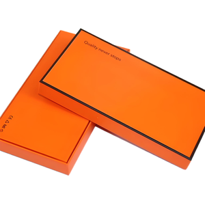 Caja de Regalo de Cartón Rígido con Tapa y Base Naranja de Lujo Personalizada, para Teléfono Móvil, Joyería, Collar, Anillo, Pendientes - Product Image 4