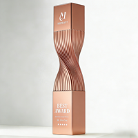 Trophée de luxe haut de gamme créatif en colonne torsadée, trophée commémoratif personnalisé pour concours annuel