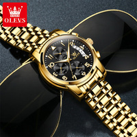 OLEVS 2879 Montre-bracelet à quartz pour homme avec logo personnalisé OEM, résistante à l'eau, en acier inoxydable, analogique, diamant, mode, luxe, pour homme