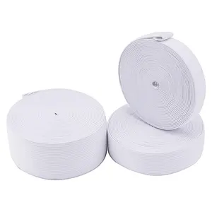 Beyaz renk Polyester elastik kemer toptan özel elastik bant konfeksiyon için