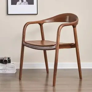 Wholesale Wabi-sabi Nordic French Home Furniture Arm Chair Solid Wood Restaurant Dinning Chair Living Room Furniture Modern