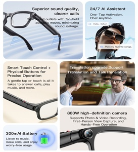Gafas Inteligentes con Traductor de Idiomas en Tiempo Real con IA, Cámara 4K de 8MP, Asistente de Voz, Llamadas, Música, Gafas de Sol, Venta al Por Mayor, OEM - Product Image 3