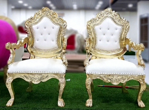 Sillas de Trono para Recepción de Bodas Indias, Juego de Sillas Doradas para Mandap de Boda, Sillas Maharaja para Mandap de Boda Real en Melbourne - Product Image 2