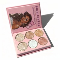 Boîte d'emballage personnalisée pour palette de fards à paupières rose de luxe, boîte rigide en carton pour maquillage avec miroir et fermeture magnétique