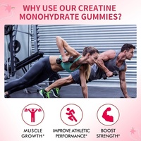 Gummies de créatine monohydrate 5000mg à marque privée OEM, supplément pré-entraînement à base de plantes, favorise la croissance musculaire et la force maximale