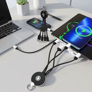 Câble de charge USB 3-en-1 durable en gros avec logo lumineux, porte-clés LED et charge rapide Type-C – Cadeaux promotionnels - Product Image 6