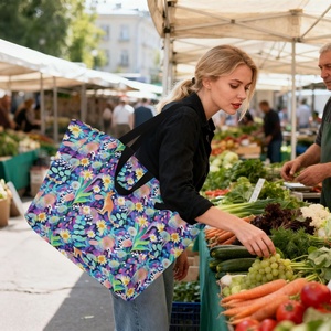 Bolsa de Compras Ligera de Lona con Diseño de Flores Personalizado de Trend Australia, Bolsa de Compras Reutilizable, Bolsa de Fin de Semana con Logotipo - Product Image 6
