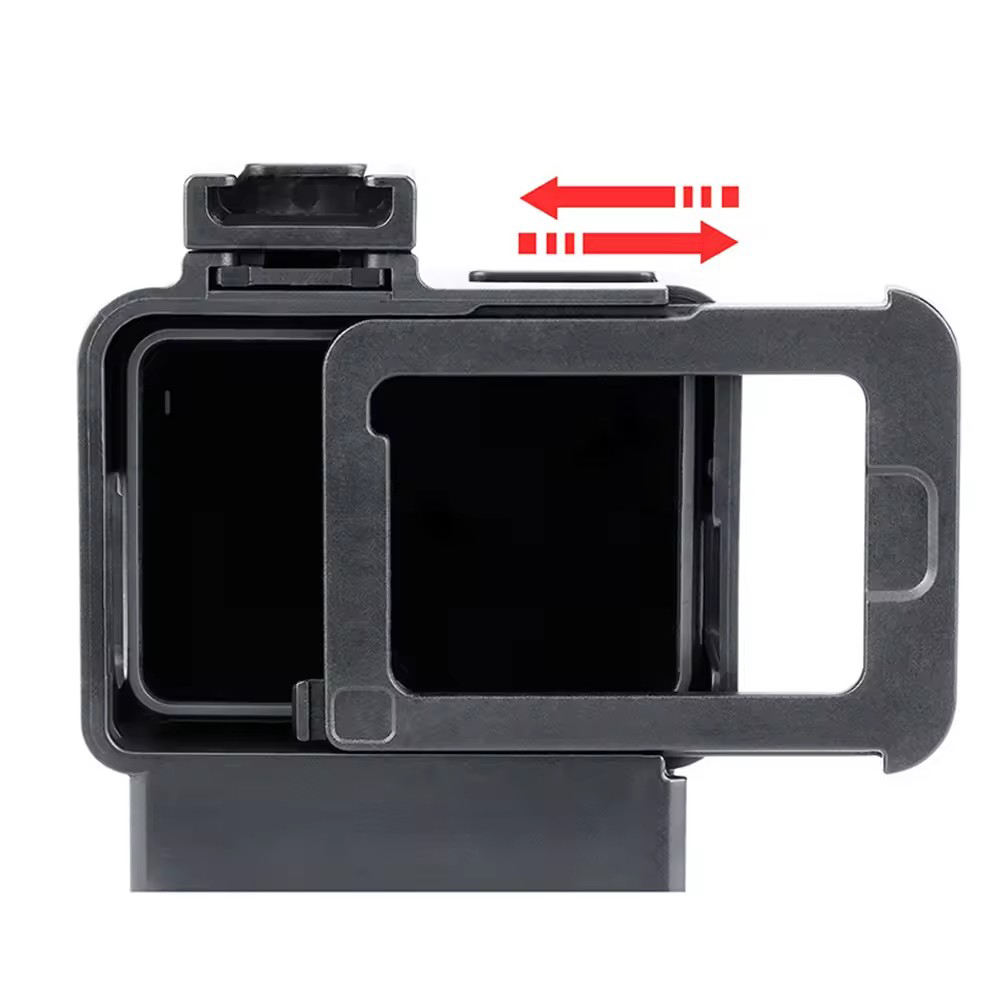 HONGDAK Action Camera Microphone Adapter Frame Black Housing Cover for GoPro 7 6 5 Action Camera Vlog Accessories