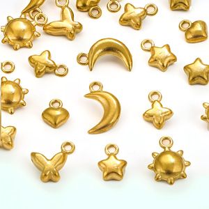 Colgante Mini Estrella Luna de Acero Inoxidable, Accesorio de Oro 18K, Impermeable, para DIY: Collar, Pendientes, Pulsera - Product Image 4