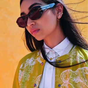 Maidis Cat Eye Sunglasses White <b>Frame</b> Pink Lens UV400 Women's Fashion Sun Glasses - Product Image 2