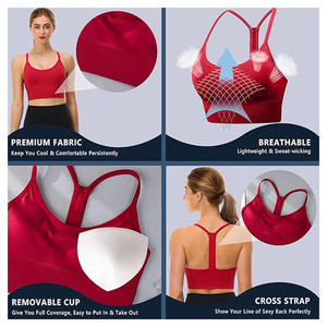 <span class=keywords><strong>Reggiseno</strong></span> <span class=keywords><strong>Sportivo</strong></span> da Donna a Media Tenuta con Spalline, Imbottito, per Danza e Allenamento, con Stampa Sublimatica e Alto Supporto - Product Image 5
