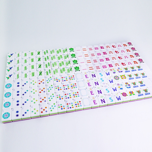 <span class=keywords><strong>Juego</strong></span> de Mahjong Americano Personalizado de 4 Capas, Fichas de PU Rojo Rosa con 160 Cartas, Plegable, Lujoso y Elegante para Adultos y como Regalo - Product Image 3