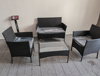 Ensemble de 4 pièces de meubles de patio en gros d'usine, chaise en rotin d'extérieur, canapé et table en osier pour la cour