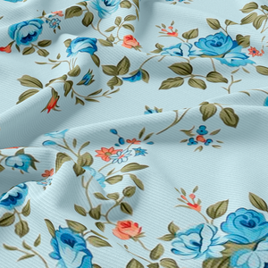 Tissu côtelé extensible en polyester de qualité supérieure, à motifs floraux, vendu au mètre, non brossé, pour vêtements de mode - Product Image 4