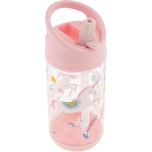 Custom Cute 400ML 500ML 750ML Transparent Clear Plastic Tritan/PET/PP Kids Water <b>Bottle</b> for School Outdoor Use Straw Lid - Product Image 1
