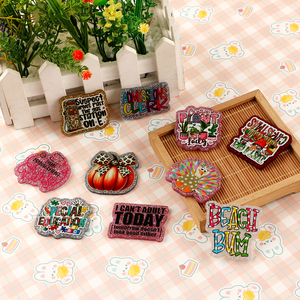 Custom Acrylic Plastic Glitter Designer Charms Retractable Badge Reel with No <b>Holder</b> Badge <b>Holder</b> & Accessories - Product Image 3