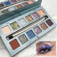 Anpassbare 12-Farben Leuchtende Wasserfeste Puder-Augen-Make-up-Palette mit Hoher Pigmentierung und Langanhaltendem Schimmer
