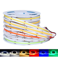 Bande LED COB, bande LED COB 12V 24V haute densité 320LED/M 8MM, bande lumineuse flexible, ruban LED FOB