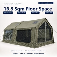 Tente familiale gonflable de 16,8 m² avec colonnes d'air et double porte, version AB, pour camping et glamping - Vente en gros usine