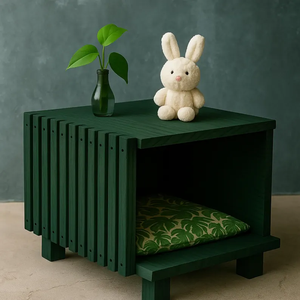 บ้านแมวทำจากไม้ทันสมัยแบบมินิมอลลิสต์ในร่มเตียงสัตว์เลี้ยงเคลื่อนย้ายได้ทำด้วยมือและถอดประกอบได้เฟอร์นิเจอร์รูปแมวสี่เหลี่ยมผืนผ้า - Product Image 6