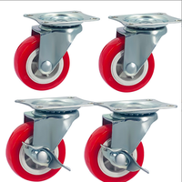Roulettes pivotantes en PVC de 1,5, 2 et 2,5 pouces avec tige filetée et plaque supérieure, roulettes de chariot et roulettes légères pour meubles