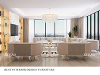 Juego de Comedor de Lujo Moderno con Mesa Rectangular de Mármol Blanco y Sillas de Terciopelo para 10 Personas, Muebles Personalizados para Comedor de Villa