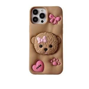 Sunmorn Cartoon Teddy Dog Silicone Full Pack Anti Fall Phone case pour iPhone 16 15 14 13 <span class=keywords><strong>12</strong></span> 11 X Pro Max - Product Image 5