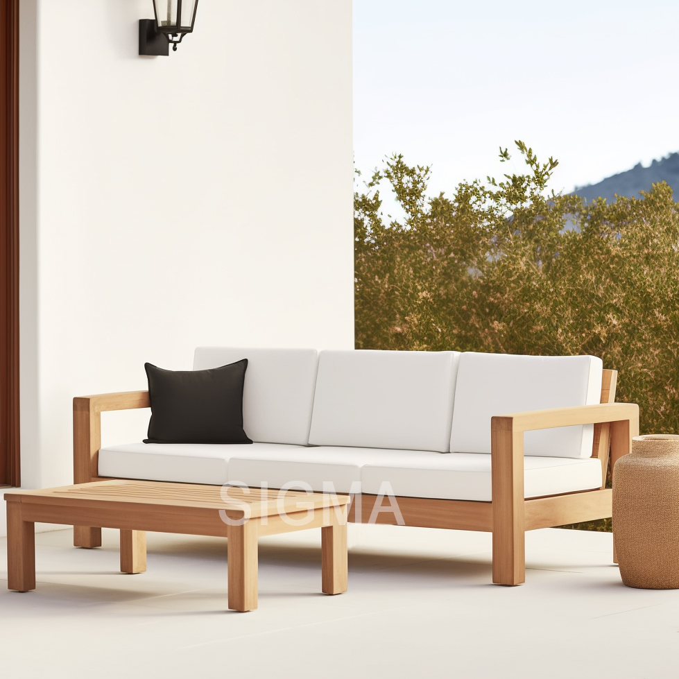 Custom design best price luxury modern outdoor teak sofa sectional sofa fabric garden backyard patio sofa online cheap for sale