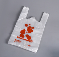 Excellent personnalisé Bio PE Sac fourre-tout T-Shirt Sac de transport en plastique avec Bio PE pour l'emballage de sac à provisions