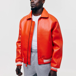 Nuova <span class=keywords><strong>Giacca</strong></span> in Pelle con Logo Personalizzato, Stile Streetwear <span class=keywords><strong>Oversize</strong></span> con Zip, <span class=keywords><strong>Giacca</strong></span> in <span class=keywords><strong>Ecopelle</strong></span> per Uomo - Product Image 1