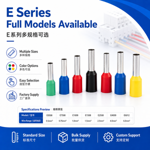 ขั้วต่อสายไฟแบบท่อหุ้มฉนวน รุ่น E Series <span class=keywords><strong>VE</strong></span> 600V ทองแดง/ทองเหลือง ชุบดีบุก หุ้ม PVC/ไนลอน สำหรับเชื่อมต่อสายเคเบิล - Product Image 2