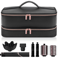 Sac de transport double couche portable pour brosse sèche-cheveux tout-en-un, organiseur de rangement pour outils capillaires, sac de voyage