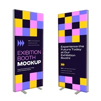Stand publicitaire pour salon professionnel, caisson lumineux SEG en tissu tendu fin, toile de fond portable pour exposition, affichage de caisson lumineux rétroéclairé