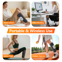Masseur de jambes 1800 mAh pour la circulation, masseur électrique à compression d'air pour mollets, sans fil, avec contrôle de la minuterie, ceinture de massage enveloppante pour les jambes