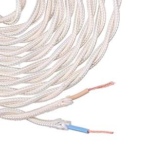 Cable textil trenzado H03VV-F 2 x 0.75 mm, 5 m, ideal para conexiones eléctricas y decoración en interiores. - Product Image 1