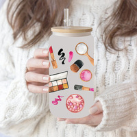 Vaso con Globo de Nieve de 16 oz, Adhesivos DTF con Diseño de Amor, Adhesivos para Manualidades, Adhesivos para Vasos con Diseño de Sailor Moon, Adhesivos UV DTF