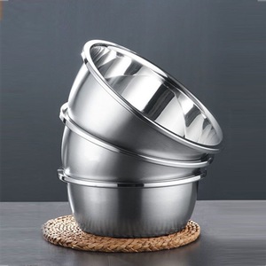 Juego de tres piezas de tazones para condimentos de acero inoxidable engrosado, batidor de huevos para cocina doméstica, tazón para hornear, tazón para masa, tazón para verduras - Product Image 4