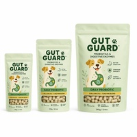 Sachet Mylar personnalisé pour probiotiques canins, avec fenêtre carrée, refermable, à fermeture éclair, pochette verticale, 5 milliards de UFC, pour l'emballage d'aliments pour animaux de compagnie, pour la santé intestinale