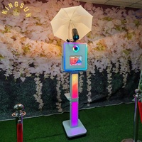 Photomaton portable vintage facile à installer pour mariage et fête, iPad, DSLR, parapluie, flash, marque TOUCHVISION, garantie 1 an