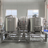 Système de brassage commercial 5BBL à 2 cuves, équipement de brassage de bière artisanale en acier inoxydable avec plateforme de commande