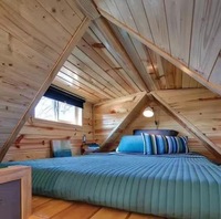 Villa en bois préfabriquée à toit incliné pour chambre, cuisine, appartement, complexe hôtelier, salon