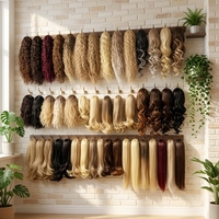 Extensions de cheveux synthétiques tressées Julianna en fibre Futura haute température, à enrouler avec pince à griffes et cordon de serrage
