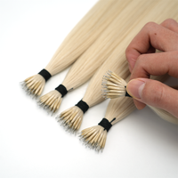 Extensions de cheveux à pointe nano doublement étirées, 100% cheveux humains vierges Remy, qualité russe, extensions invisibles à perles nano, usage professionnel en salon