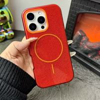 Coque de téléphone 3-en-1 scintillante en TPU pour iPhone 16 Pro Max 17 Air, compatible avec la charge sans fil
