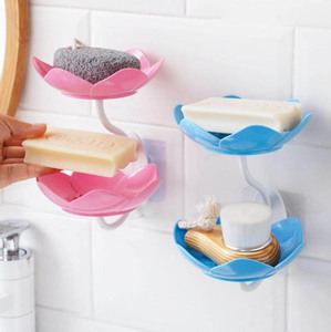 Ingrosso creativo forniture bagno in plastica lavabile in Silicone fiore sapone <span class=keywords><strong>doccia</strong></span> piatto con auto drenaggio porta sapone - Product Image 6