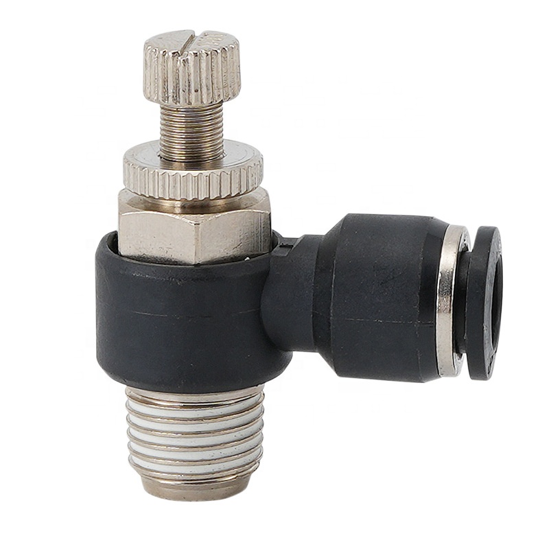 Клапан контроля скорости воздуха пневматического цилиндра 1/4 ''3/8''
