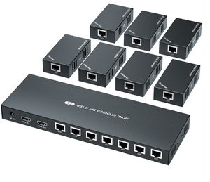 ตัวแยกสัญญาณ <span class=keywords><strong>HDMI</strong></span> แบบ 7 พอร์ต รุ่นใหม่ ระยะ 60 เมตร ตัวขยายสัญญาณ <span class=keywords><strong>HDMI</strong></span> UTP ผ่านสาย Cat5e Cat6 รองรับความละเอียด 1080P ตัวแยกสัญญาณ <span class=keywords><strong>HDMI</strong></span> แบบ <span class=keywords><strong>RJ45</strong></span> ตัวส่งสัญญาณและตัวรับสัญญาณ - Product Image 1